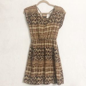 Body Central tan tribal print mini  dress S